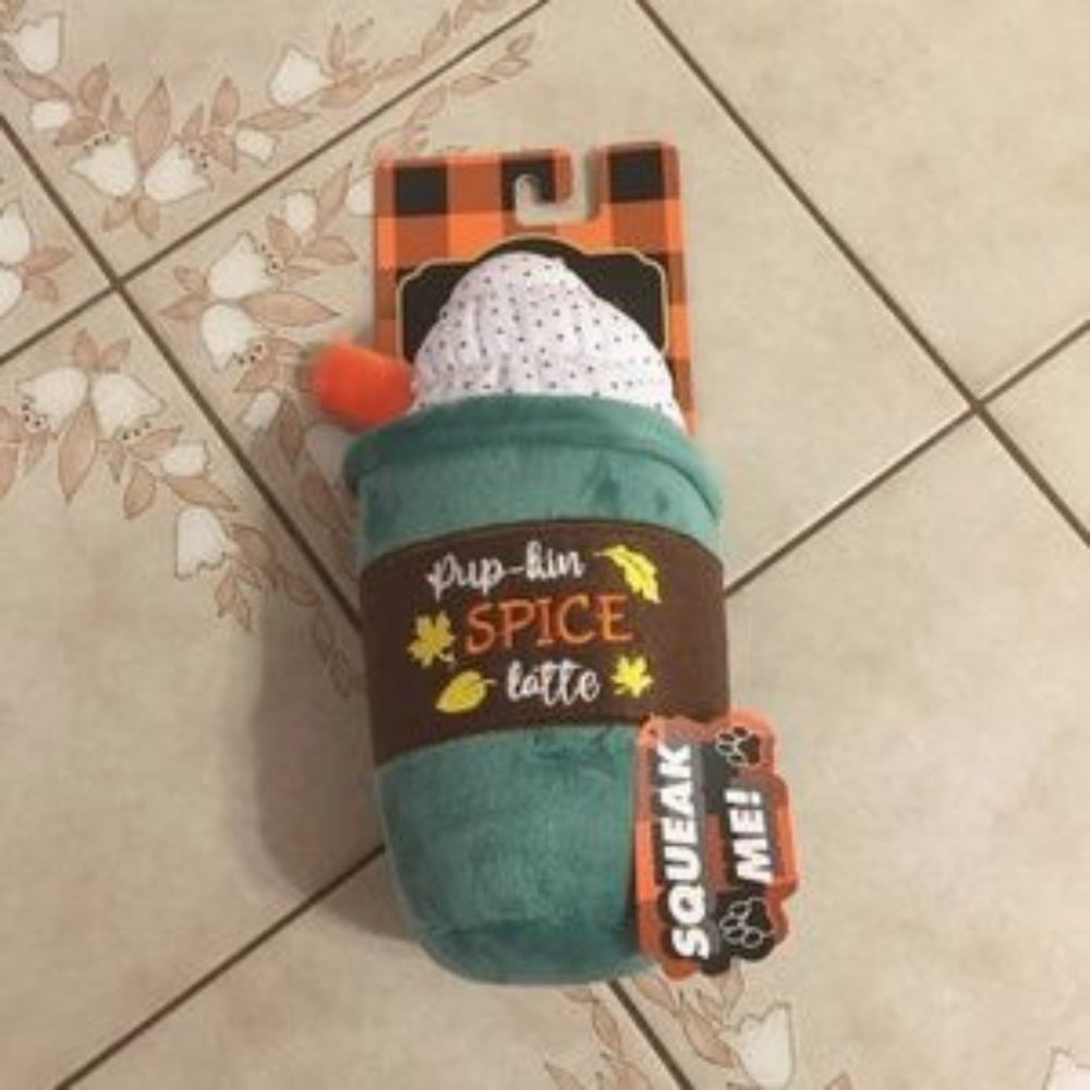 NWT! Cute Pumpkin Spice Dog Toy!